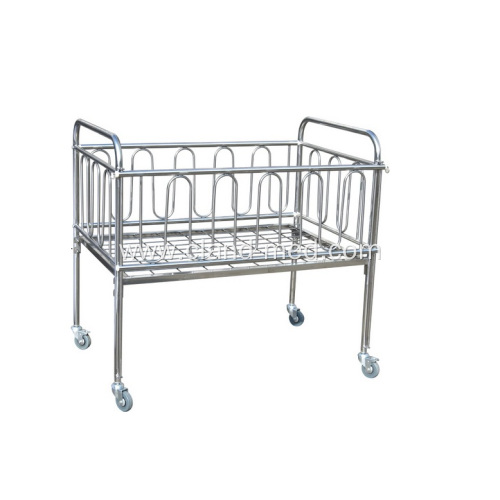 Big Size Stainless Steel Baby Bed Removable With Wheel